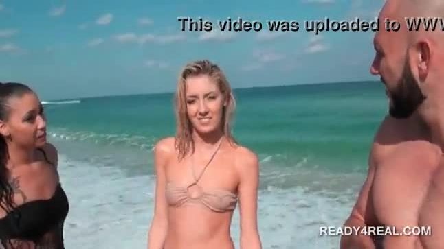 Sexy girl in bikini gets paid for sex