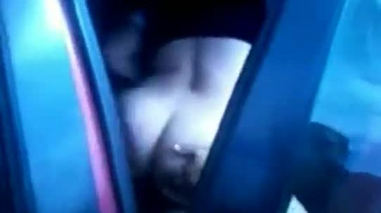 Teen getting fucked in the back of a car