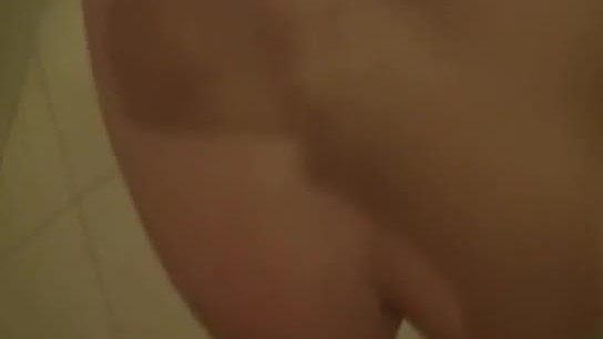 After showering she sucks my dick and rides it