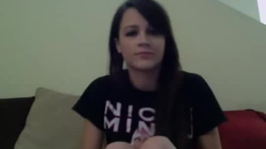 Emo teen strips on webcam